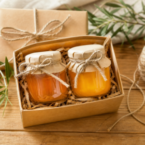 Honig-Geschenkset in Kraftpapierbox